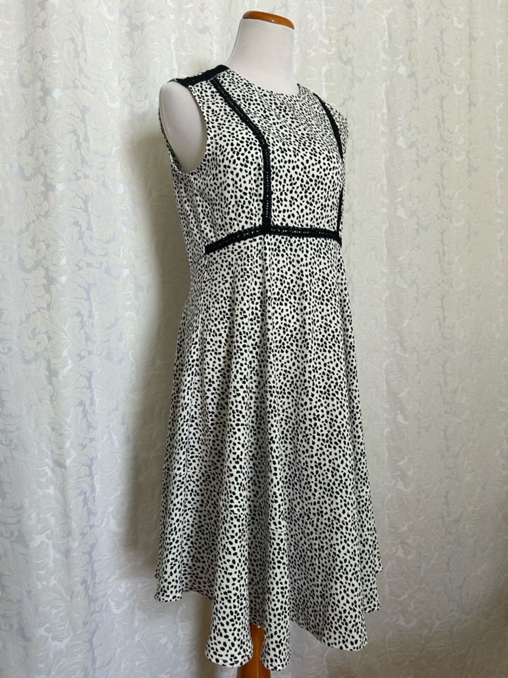 Classic Black & White animal print  Fit-and-Flare Dress